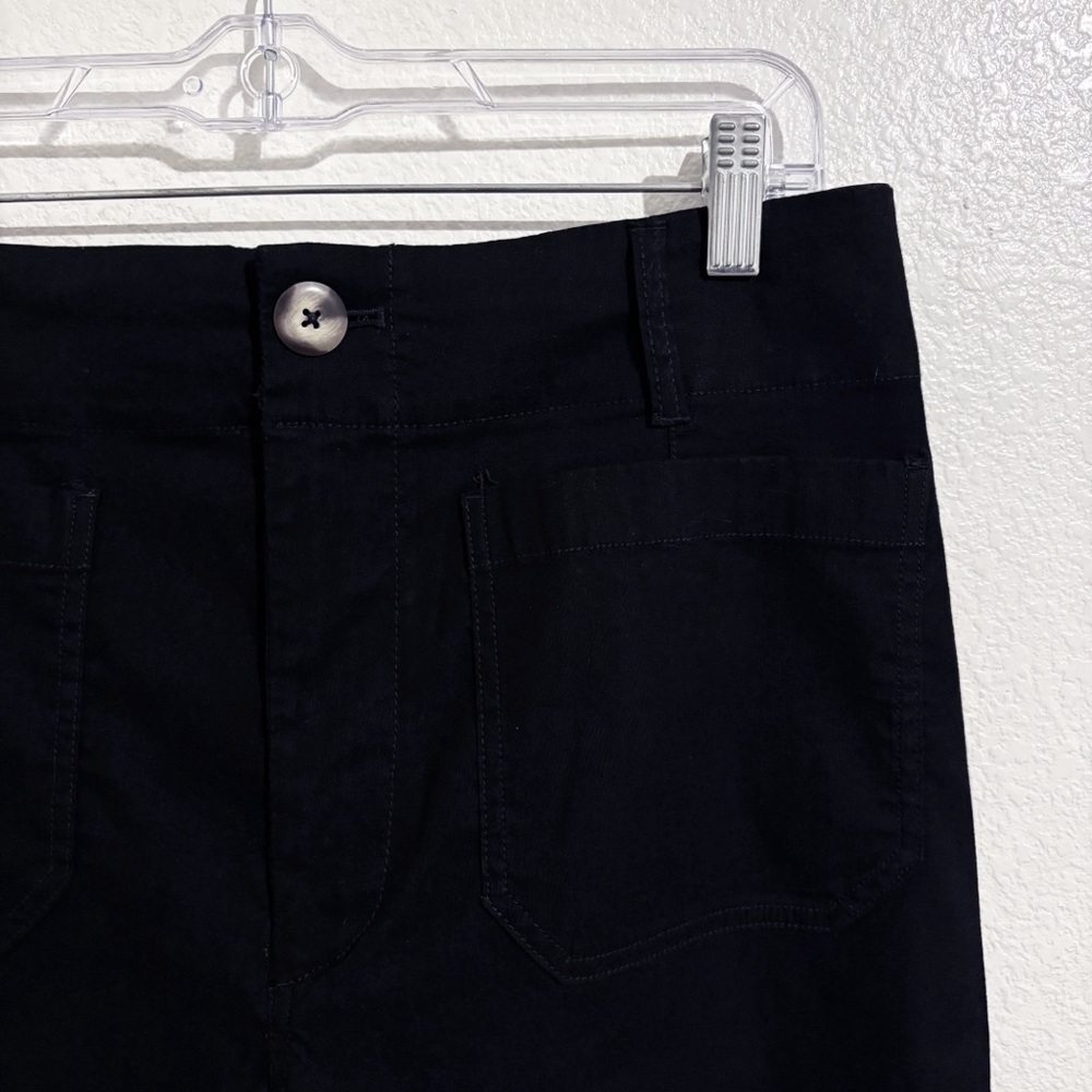Anthropologie Maeve The Colette Cropped Wide-Leg Pants Magic Fabric in Black - Picture 7 of 11